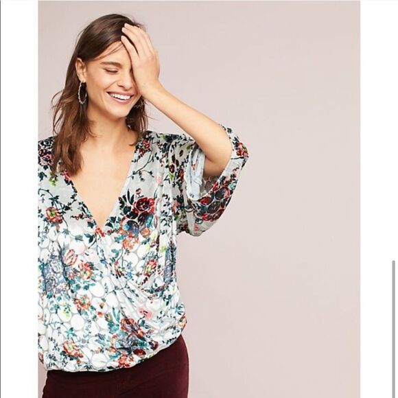 Anthropologie Maeve Umi Silk Velvet Kimono Top NWT - Picture 7 of 8